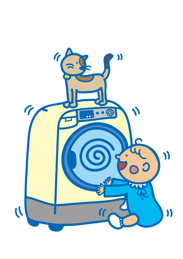 赤ちゃんと洗濯機