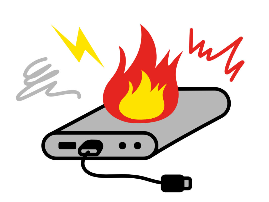 発火するモバイルバッテリー