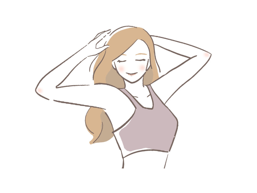 ブラを身に着けている女性