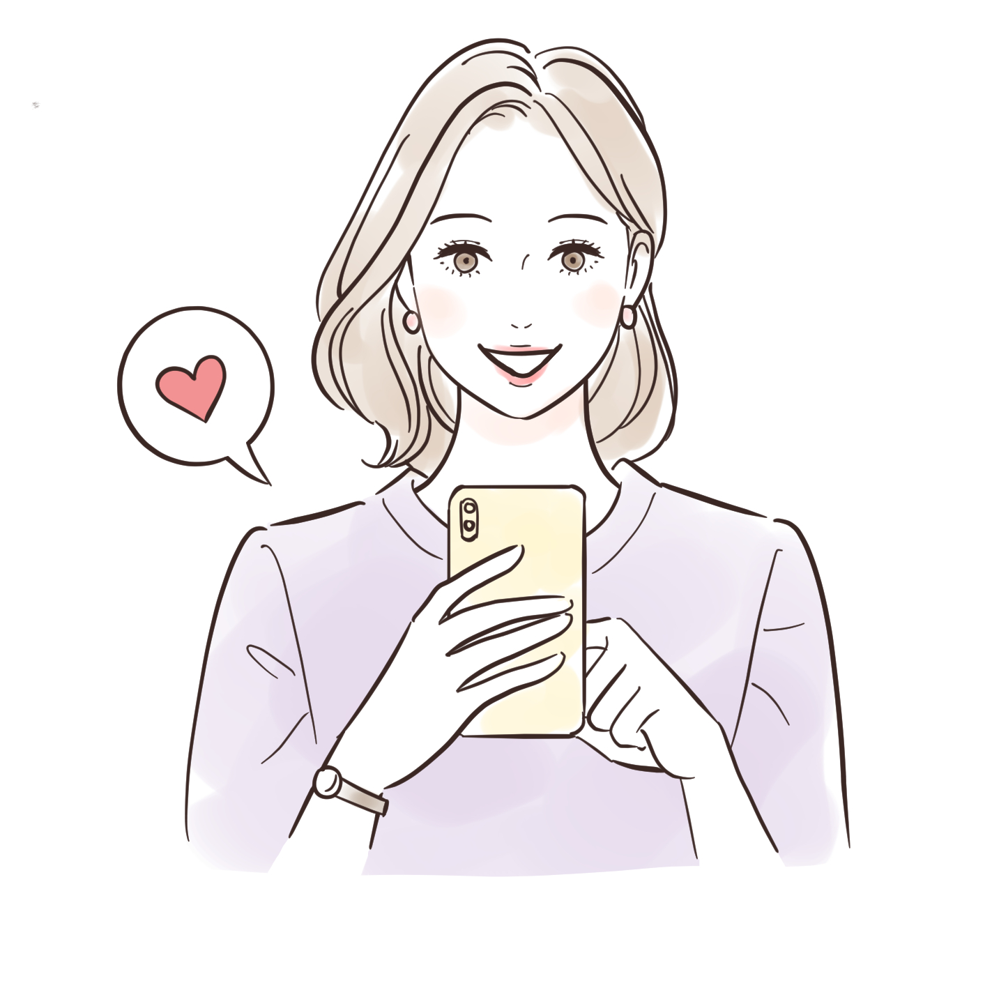 スマホで口コミをチェックする女性