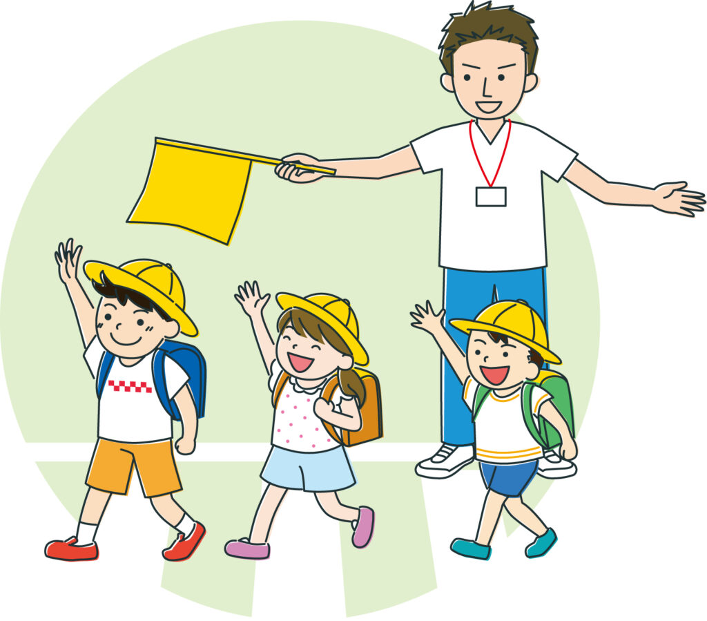 登下校中の小学生