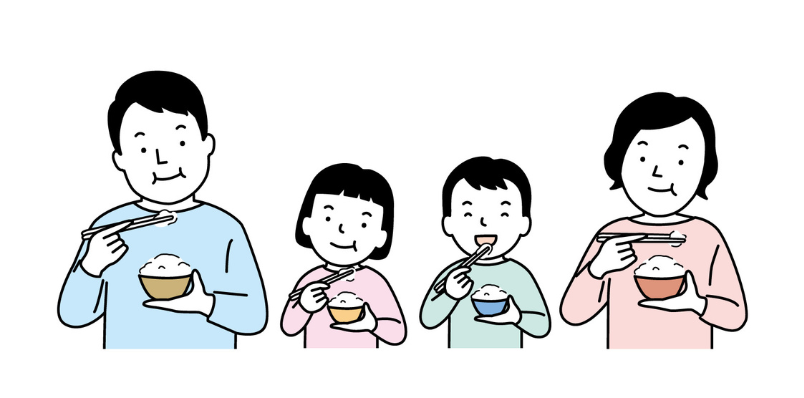 食事をする家族